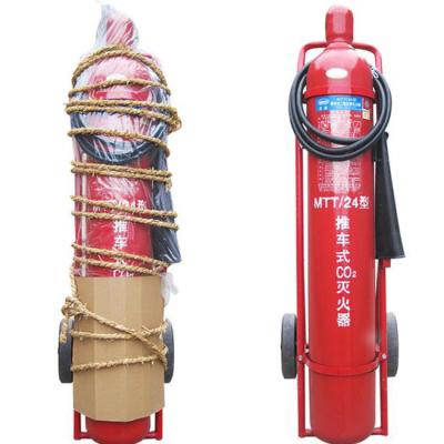 China CO2 concentration â ‰ ¥ 99.5% 4kg Carbon Dioxide Fire Extinguisher Trolley Type Portable Fire Fighting Equipment Household Factory Use 3C for sale