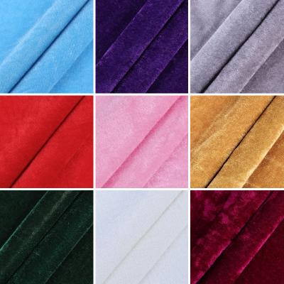 China Thin Gray Solid Color Shrink-Resistant Velvet Fabric By The Meter For Clothing, Curtain Fabric, Red, Black, White, Blue, Pink And Yellow for sale