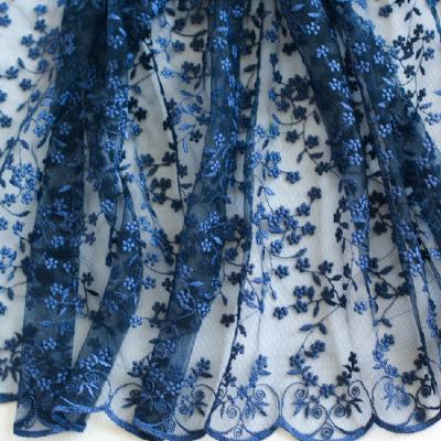 China Breathable Soft White Embroidered Mesh Tulle And Lace Fabric By The Yard For Bridal Wedding Dresses, Pink, Navy Blue And Red 120cm Wide for sale