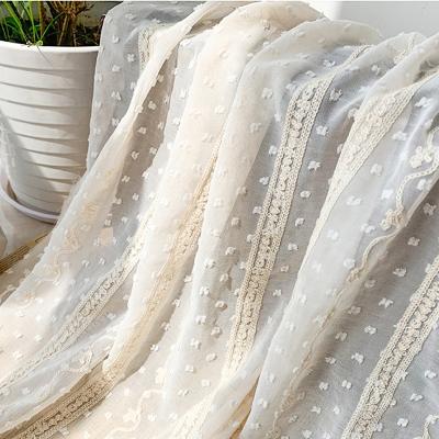 China Breathable Jacquard Weave Fabric Embroidery Tulle For Dress Skirt Shirt By The Yard, White, Black, Pink, Blue, Beige for sale