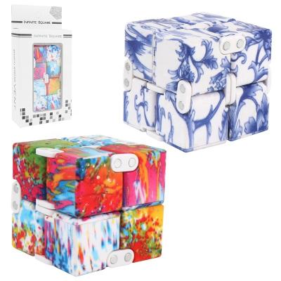 China ABS Infinity Cube Stress and Anxiety Relief Busty Cube Relaxation Toys Printed Colors for sale