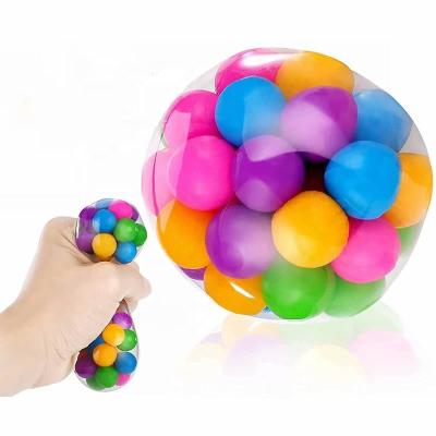 China Squishy Squishy Toy DNA Squeeze Ball Squeeze Ball Squishy Balls With Colorful Beads Restless Sensory Relax Toys For Kids Adults for sale