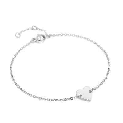 China Elegant Heart Shaped Charm Jewelry Women Stainless Steel Valentine's Day Bracelet Simple Girls for sale