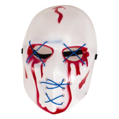 China PP Halloween Cosplay Costume LED Light Up Purge Scary Mask Led Halloween Mask for sale