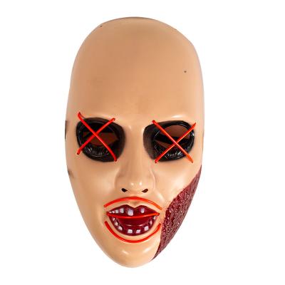 China Bareheaded PP Halloween Party Mask EL Wire Halloween Carnival Mask With Lights Mask Led for sale