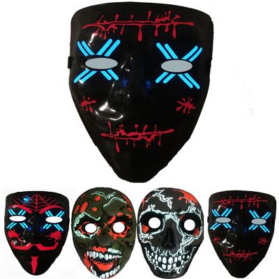 China PVC EL Indicator Light Led Halloween Mask For Music Party Festival Event Led Face Masks for sale