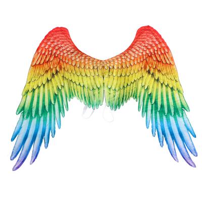 China Non Woven Fabric Party Cosplay Decoration Carnival Mardi Gras Halloween Parade With Rainbow Feather Wings Large Angel for sale