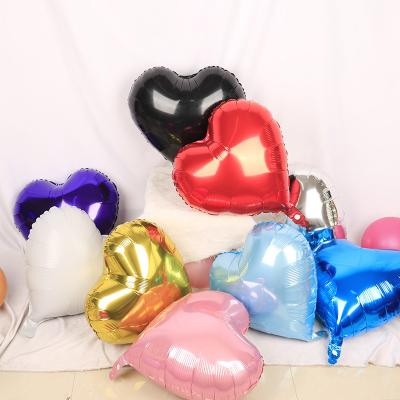 China Foil 18 Inch Light Dish Love Foil Balloon Monochrome Heart Shaped Balloon Printed Logo Valentine's Day Big Balloon for sale