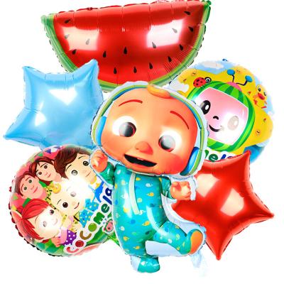 China Wholesale Foil Balloons Super Boy Watermelon Double Sided Children's Party Cartoon Balloon Decorative Balloon for sale