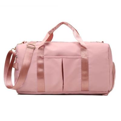 China Normcore / Travel Weekender Bag Waterproof Heavy Duty Foldable Duffel Bag Minimalist Pink Luggage Bag With Shoes Compartment for sale