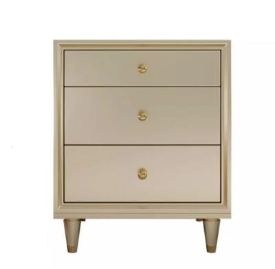 China Adjustable Light (Height) Luxury Bedroom Storage Cabinet Solid Wood Nightstand for sale