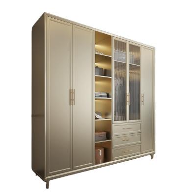 China Adjustable Light Bedroom Cabinet Design Combination Luxury Solid Wood Modern Cabinet (Height) for sale