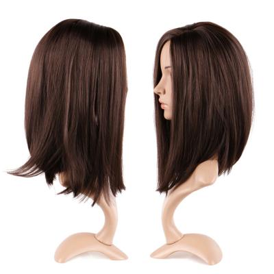 China Factory Direct Sales 16inch Brown Exquisite Fiber Wig Artificial Fiber Wig Synthetic Hair for sale