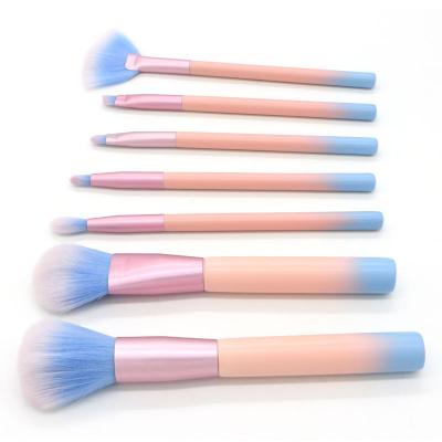 China 2022 New Fashion List Selected Brush Solid Wood Handle And Shiny Color Portable Cosmetic Brush for sale