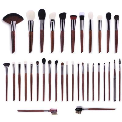 China Angular Blush White Bristle 15 Pieces Beech Wood Handle Reinforced Tube Makeup Brush Set Makeup Tools Aluminum Brush for sale