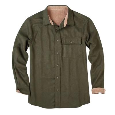 China Breathable Solid Color Male Long Sleeve Shirts Casual Fashion Button Down Flannel Shirt For Men for sale