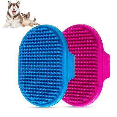 China Stocked Dog Bath Sweep Pet Bath Comb Brush Soothing Rubber Massage Comb with Adjustable Ring Handle for Dogs and Cats for sale