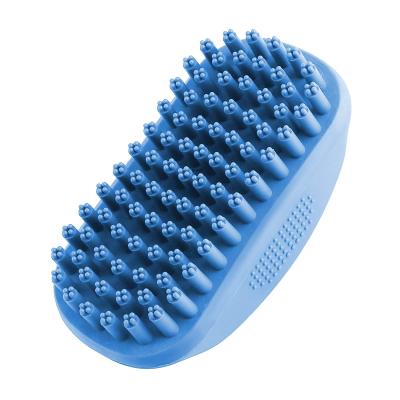 China Stocked Silicone Dog Bath Brush Rubber Pet Hair Remover Brush For Shampoo And Massage Dogs for sale