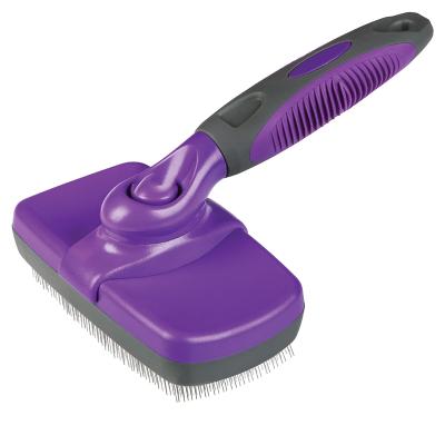 China Stored Easily Removes Mold Self-Cleaning Slicker Brush For Dogs And Cats Pet Grooming Brush for sale