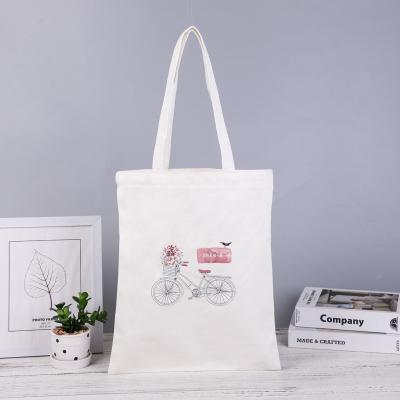 China 2021 Fashion Custom Logo Printed To Reuse Simple Tote Bag Large Organic Canvas Cotton Reusable Shopping Bag for sale