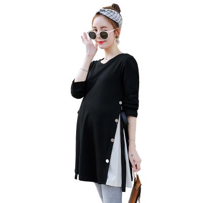 China Fashion Breathable Popular Women's Long Sleeve T-shirt Plus Size Dress Maternity Autumn Maternity Wear With Long Sleeves for sale