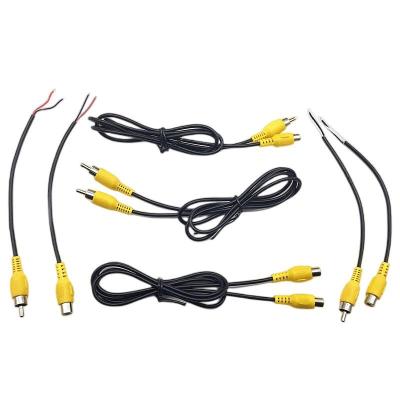 China Video Line Car Wire Cables Electronic Head Lotus RCA Male / Female Single Extension AV Head Wire Harness for sale