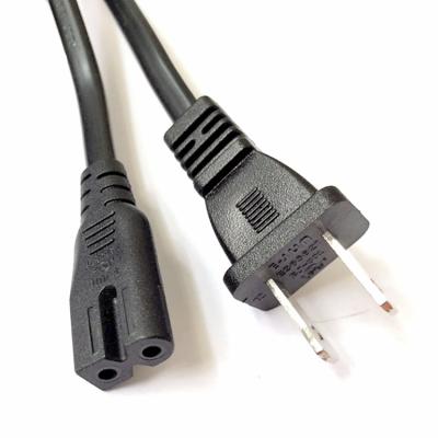 China Two-plug AC eight-tail power cord two-plug power cord two-plug electronic medium American power cord supply cable for sale