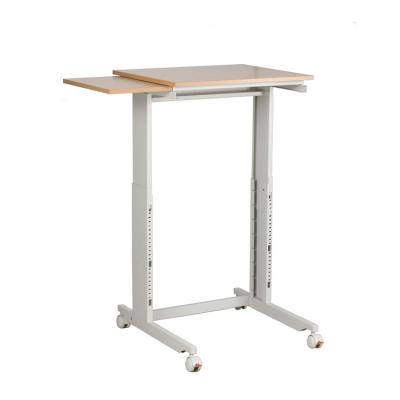 China PC Desk Mobile Height Adjustable Computer Desk With Metal Legs for sale