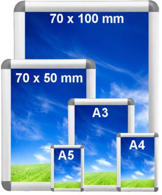 China 25mm Trimmed Corner Poster Snapframe Agenda Indoor Advertising Aluminum Snapframe Poster Display A3 A4 A5 for sale