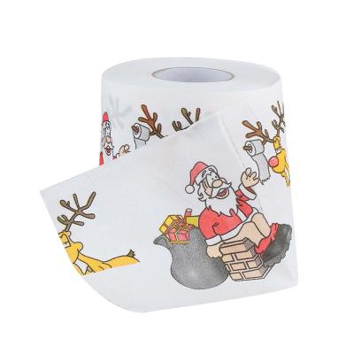 China Virgin Wood Papers Merry Christmas Decorative Toilet Paper Santa Toilet Paper For Christmas Holidays for sale