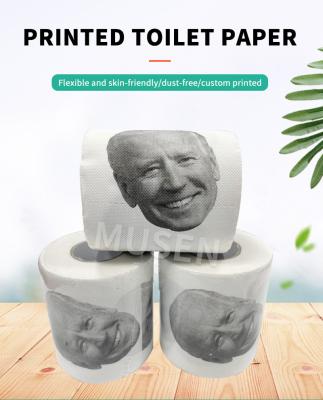 China Factory Direct Creative Custom Made Virgin Wood Pulp Joe Biden Printed Toilet Paper For US Election for sale