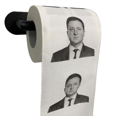 China Virgin Wood Pulp Zelensky Toilet Paper Ukraine President Volodymyr Oleksandrovych Zelensky Funny Novelty Paper Toilet Paper for sale