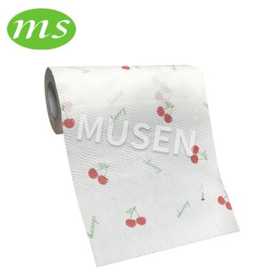 China Virgin Wood Pulp Color Printed Kitchen Paper Towel, Disposable Kitchen Paper Lazy Roll For Kitchen for sale