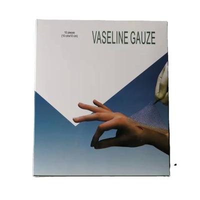 China Wound Burn Surgical Coiled Burn Paraffin Gauze Dressing Vaseline Gauze Swab for sale