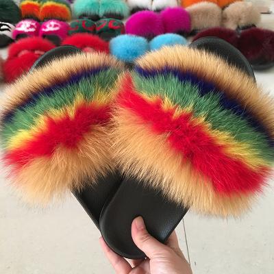 China Wholesale Custom Fur Slide Slippers Factory Fur Slippers Women Smudge Fur Slippers for sale