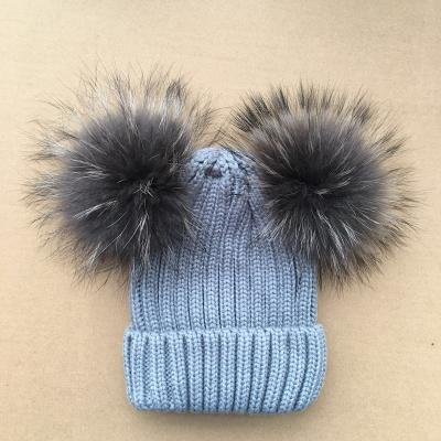 China breathable & Waterproof new products design hat fur raccoon fur pompom fur hat for sale