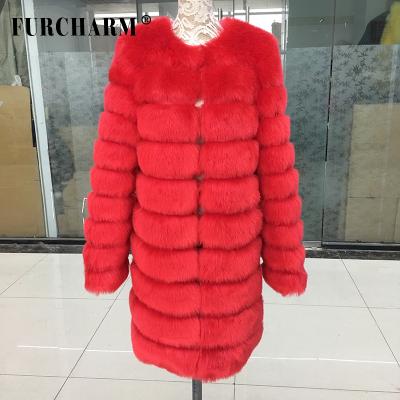 China 2019 Winter Women's Fashions Women's Long Blue Faux Fur Coat Winter Warm Clothing Anti-Shrink Coat Fox Fur Jackets for sale