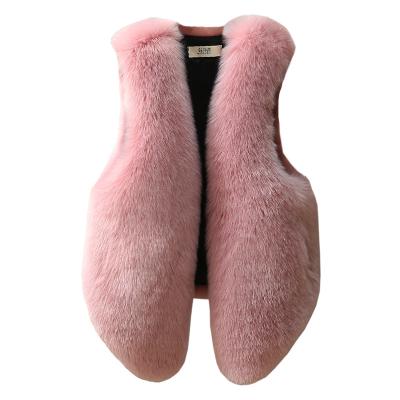 China Wholesale Fashion Clothing V-Neck Elegance Winter Women Vest Winter Warm Selling Anti-Shrink European Faux Fur Coat for sale