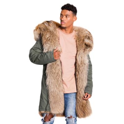 China Professional Custom Made High Quality Fashion Basic Fishtail Parka Anti Shrink With Real Fur Hood Winter Mens Parka for sale