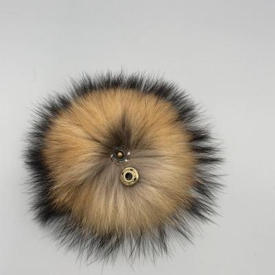 China Bag Charm/Fur Locking 15CM Large Fur Pompoms Snap On Real Fur Pom Poms Fur Pompoms For Hats for sale