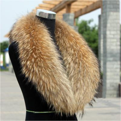 China Wholesale Garment Raccoon Fur Trim For Hood Detachable Fur Collars for sale