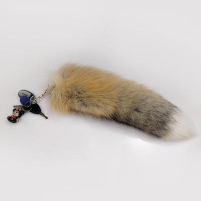 China Wholesale Bag Charm Fashion Beautiful Design Natural Fox Tail Key Chain / Real Fox Fur Fairy Tail for sale