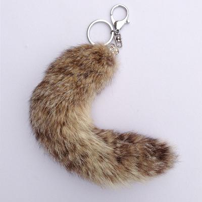 China Wholesale 100% Real Fox Tail Bag Charm Animal Fur 20-30cm Natural Fox Tail For Bag Accessories for sale