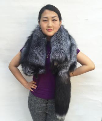 China Luxury Long Style Top Quality Genuine Fox Fur Snood Scarf for sale