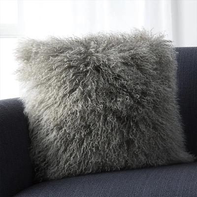 China Mongolian Fur Bedding Cushion Cover 45cmx45cm Fur Pillow for sale