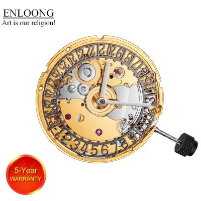 China ENLOONG Luxury Automatic Mechanical Movement With Skeleton Date Disc With Rotor OEM Custom Logo 2824 Skeleton Watch Movement for sale