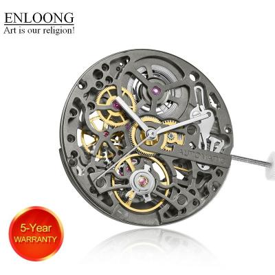 China OEM Automatic Logo Custom Rotor Watch Movement Black Cross Bridge Jewelry ENLOONG Luxury Skeleton Mechanical Movement Real 24 for sale