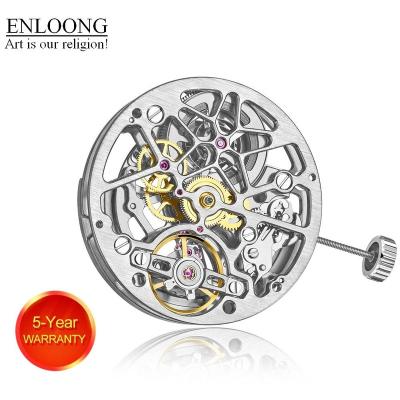 China ENLOONG Luxury Luxury All Automatic OEM Logo Custom Rotor Watch Movement Silver Cross Bridge 21 Jewels Skeletal Mechanical Movement for sale