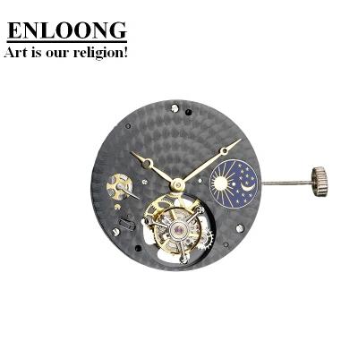 China 2019 ENLOONG Luxury Real Tourbillon Movement With Black OEM LOGO Engraved Manual Winding Tourbillon Watch Movement ELT5243 for sale