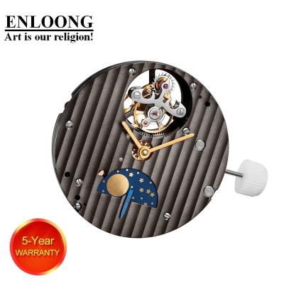 China Luxury Luxury ENLOONG Tourbillon Movement with OEM Manual LOGO Tourbillon Movement Real Moon Phase Winding Moon Phase 19 Jewels for sale